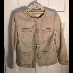 Michael Kors tan linen jacket size 4